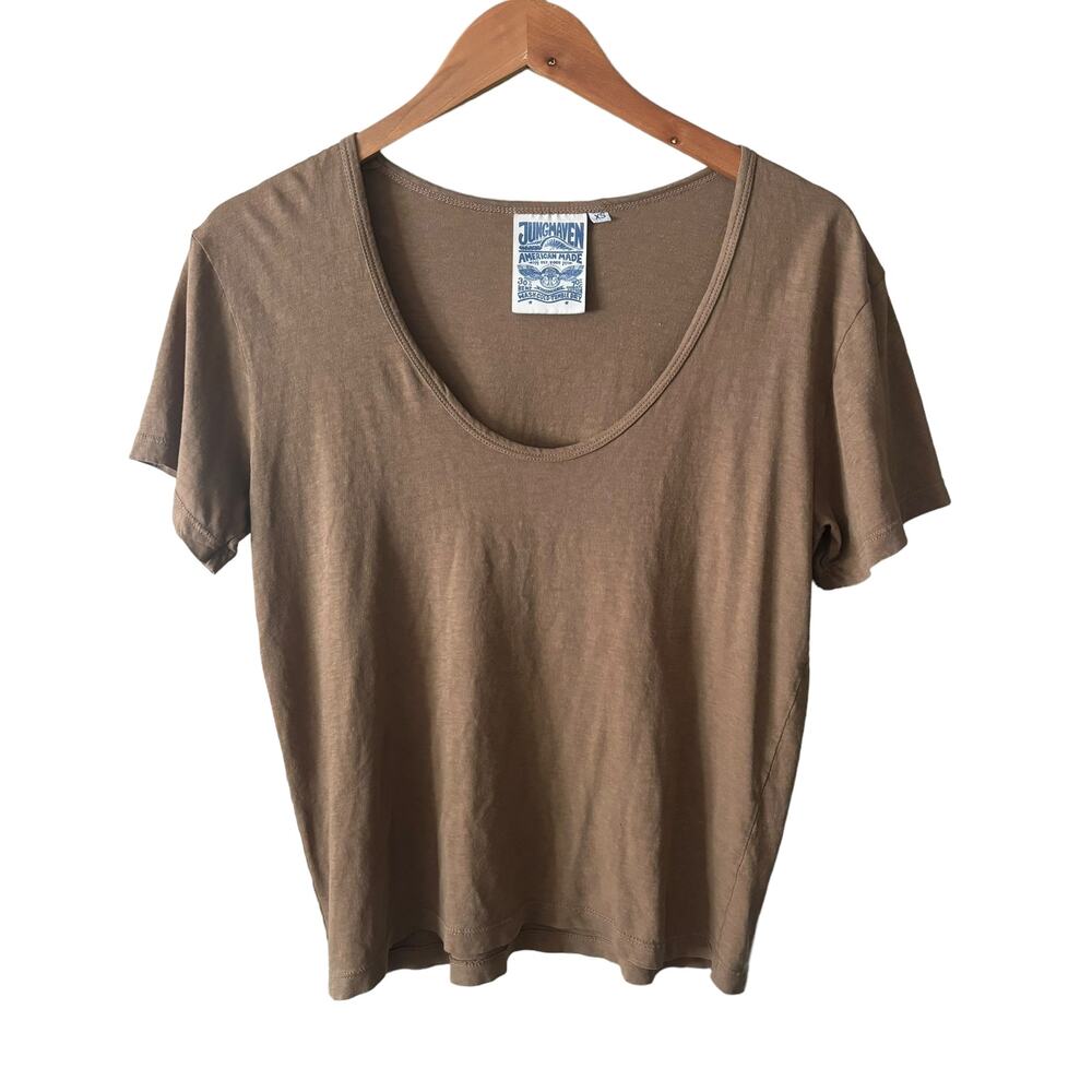 Jungmaven Zuma Scoop Neck Tee Coyote Brown XS Hemp Organic Cotton Relaxed